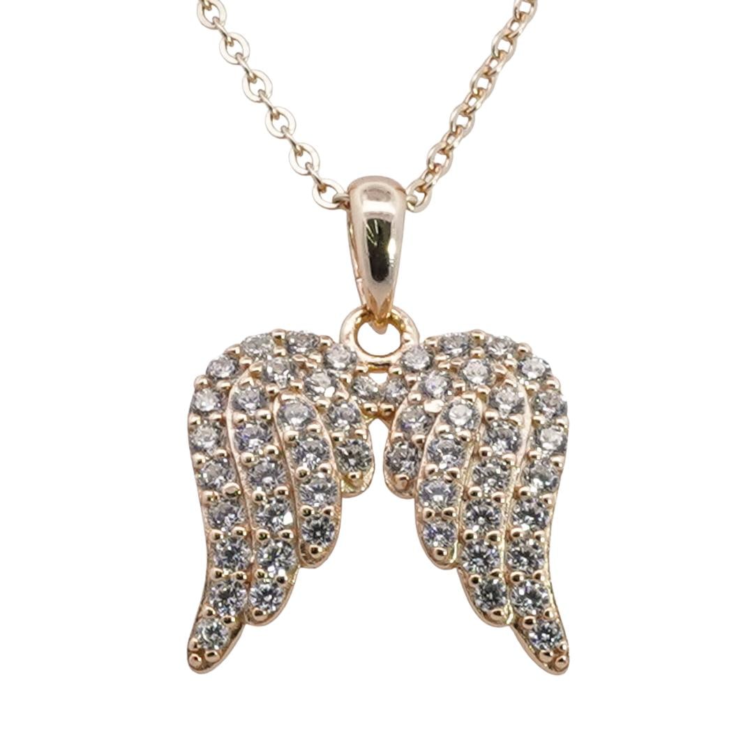 14K Gold On Sterling Angel Wings Pendant Necklace (1 of 2)