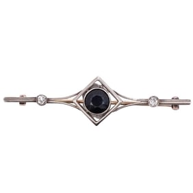 10k Gold, Sapphire, and Diamond Pin