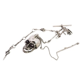 Sterling Silver Skull Watch Fob