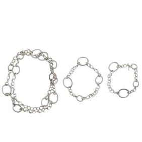 (3 Pc) Michael Dawkins Sterling Silver Chain Link Jewelry Set