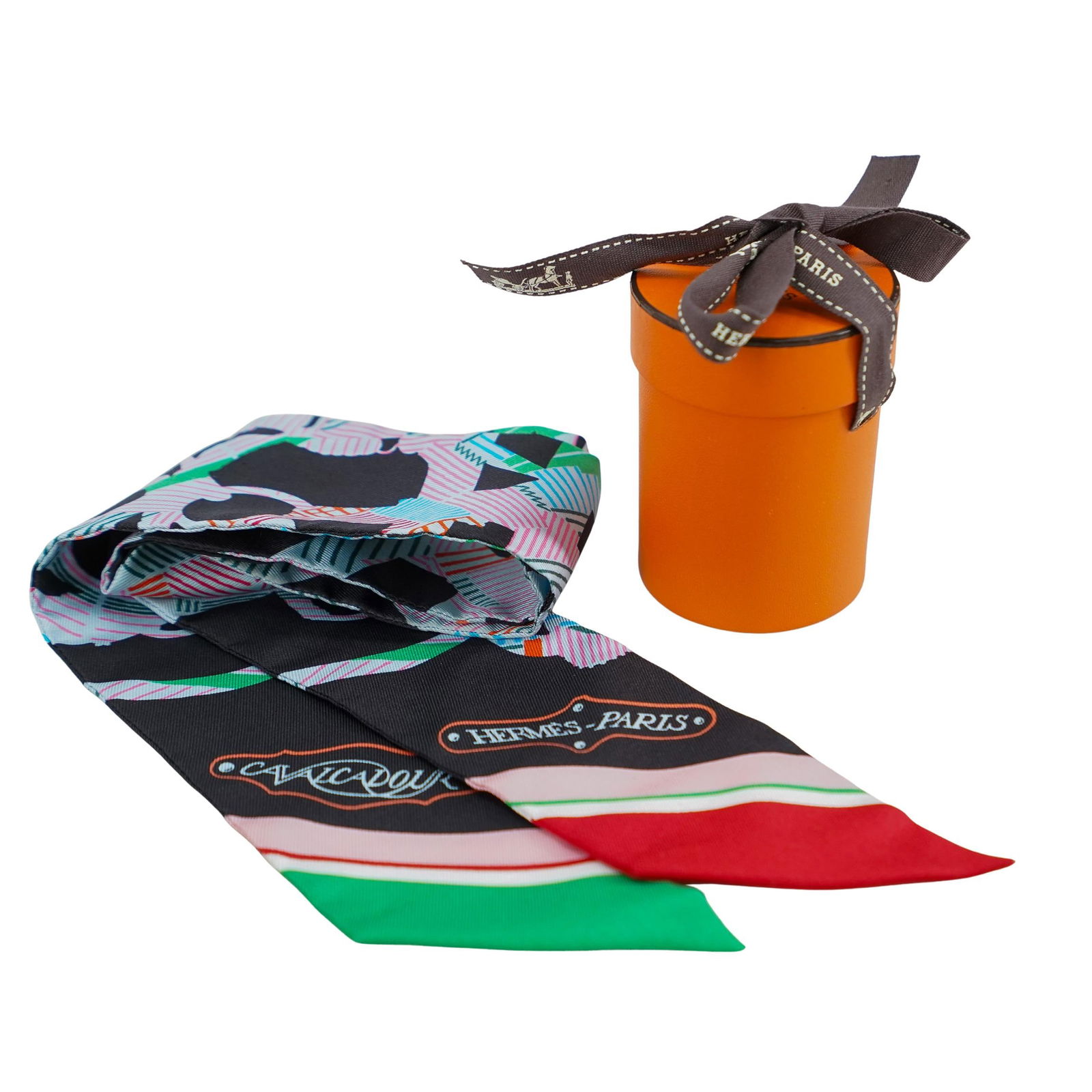 Hermes Silk Cavalcadour Twilly Scarf (1 of 5)