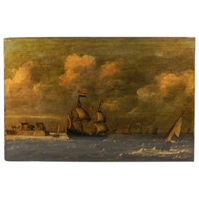 Claes Claesz. Wou (1592-1665) Marine Oil On Panel