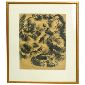 Pascual Navarro (Venezuelan, 1923-1985) Charcoal on Paper