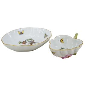 (2 Pc) Herend Porcelain "Rothschild Bird" Small Bowls Set