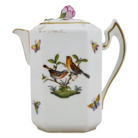 Herend Porcelain "Rothschild Bird" Mini Coffee Pot & Lid