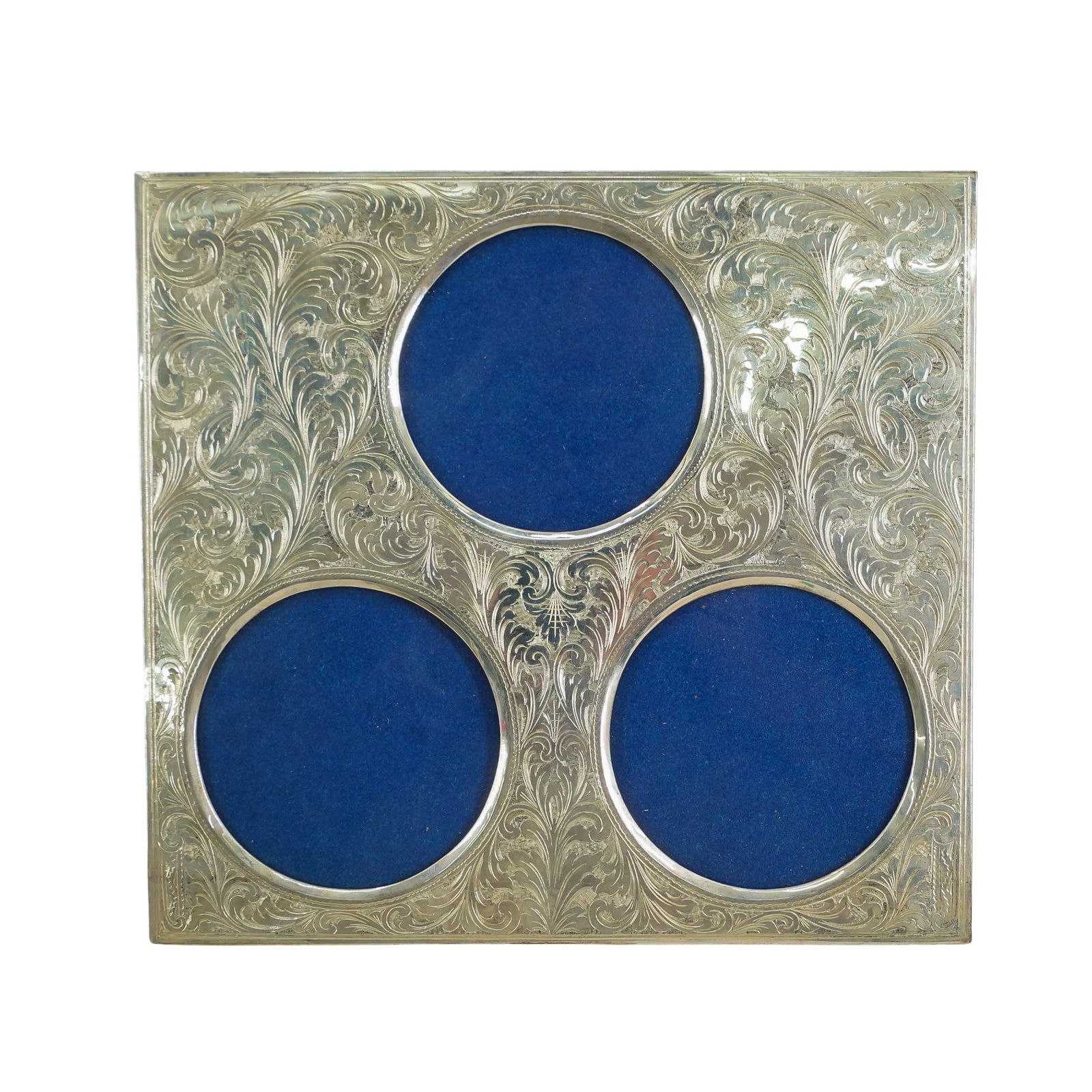 Vintage 900 Silver Photo Frame W/ Etched Foliage Motifs (1 of 6)