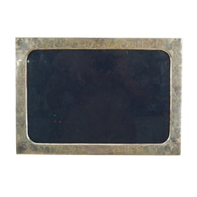 Colombian Silver Photo Frame W/Teddy Bear Etched Motifs