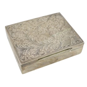 Vintage 900 Silver Hinged Cigarette Box