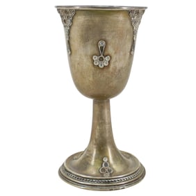 Judaica 925 Sterling Silver Kiddush Cup