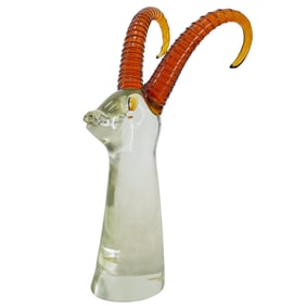Italian Alvin Art Glass Antelope Sculpture