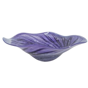 Robert Eckholt Purple Swirl Art Glass Bowl