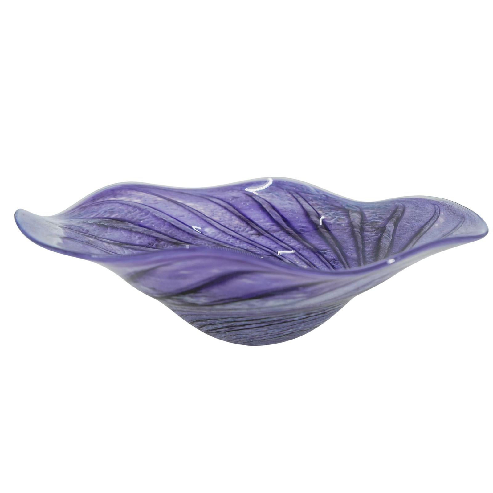 Robert Eckholt Purple Swirl Art Glass Bowl (1 of 7)