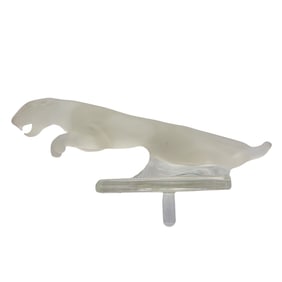 Jaguar Frosted Crystal Hood Sculpture Ornament