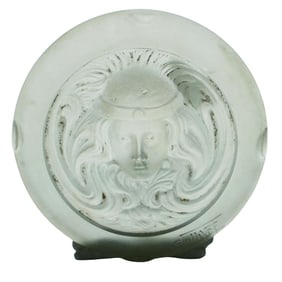 1920s French Andre Jollivet Frosted Glass Plaque