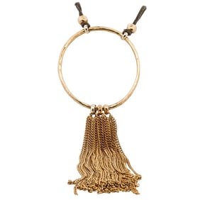 House of Urban Suede & Gold Fringe Necklace