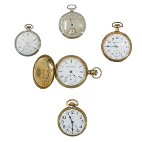 (5 Pc) Antique Pocket Watches Lot