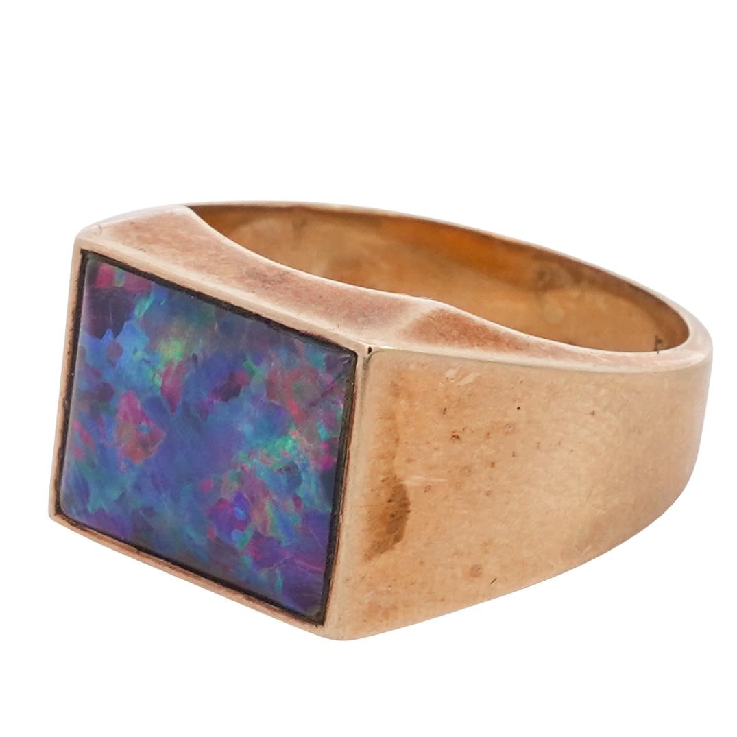 9 Ct Gold & Black Opal Ring (1 of 3)