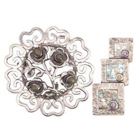 (2 Pc) Sterling Silver Pins