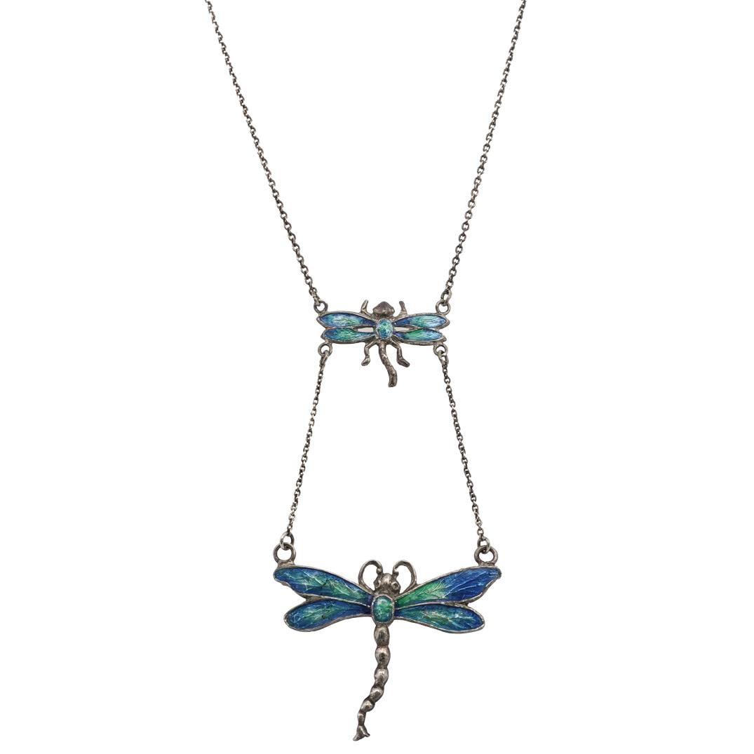 Charles Horner Sterling Silver & Enamel Dragonfly Necklace (1 of 3)