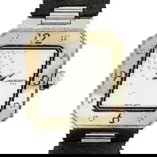Mauboussin Amour Le Jour Se Leve Watch: DESCRIPTION: Mauboussin Amour Le Jour Se Leve stainless watch case with mother of pearl bezel and (8) pave diamond accents. Underside of watch case inscribed, "Mauboussin Le Jour Se Leve Water Resista