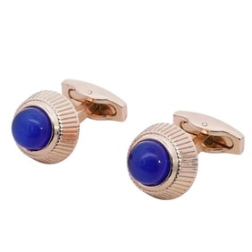 Cartier Style 10k Gold & Lapis Cufflinks
