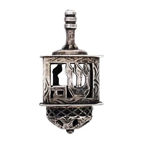 Antique Judaica Sterling Silver Dreidel