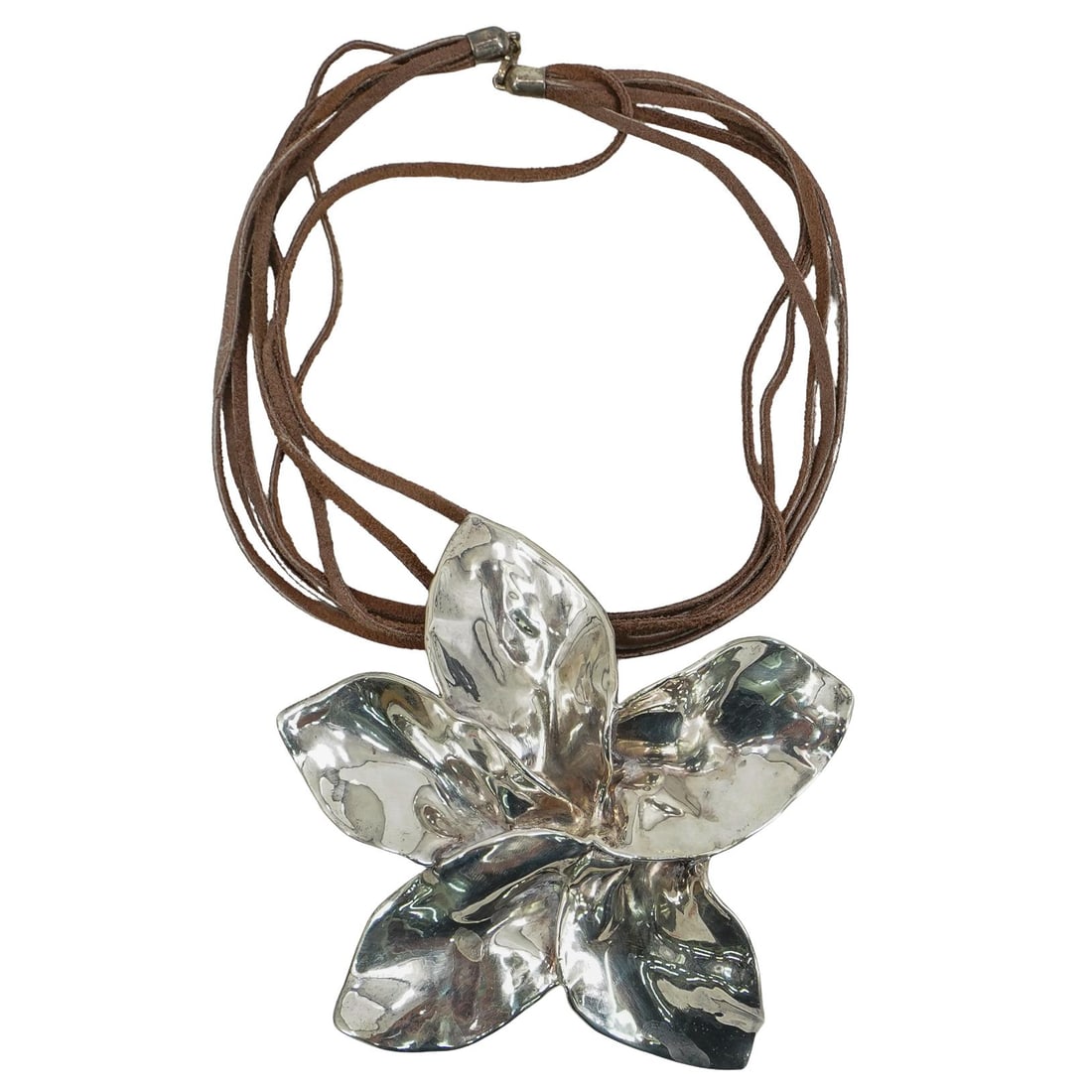 Israeli Sterling Silver Flower Necklace (1 of 6)