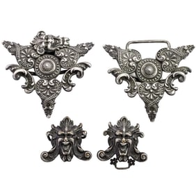 (4 Pc) William B. Kerr Sterling Silver Buckles