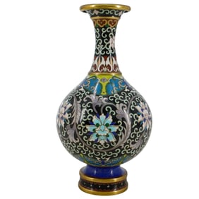 Chinese Cloisonne Floral Vase