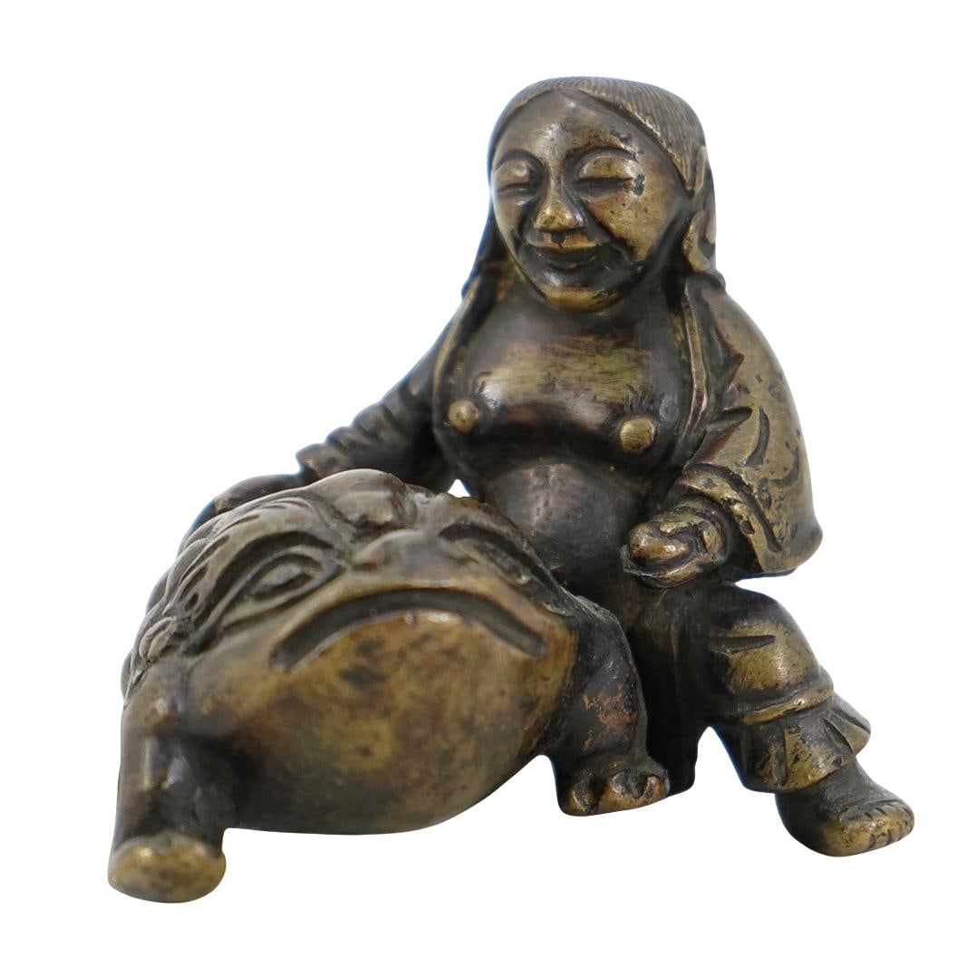 18th Century Bronze Liu Hai Water Coupe (1 of 5)