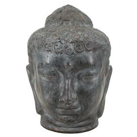 Glazed Terracotta Buddha Head
