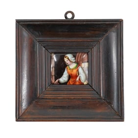 Antique Miniature Enamel Portrait