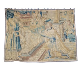 Antique European Religious Wall Tapestry