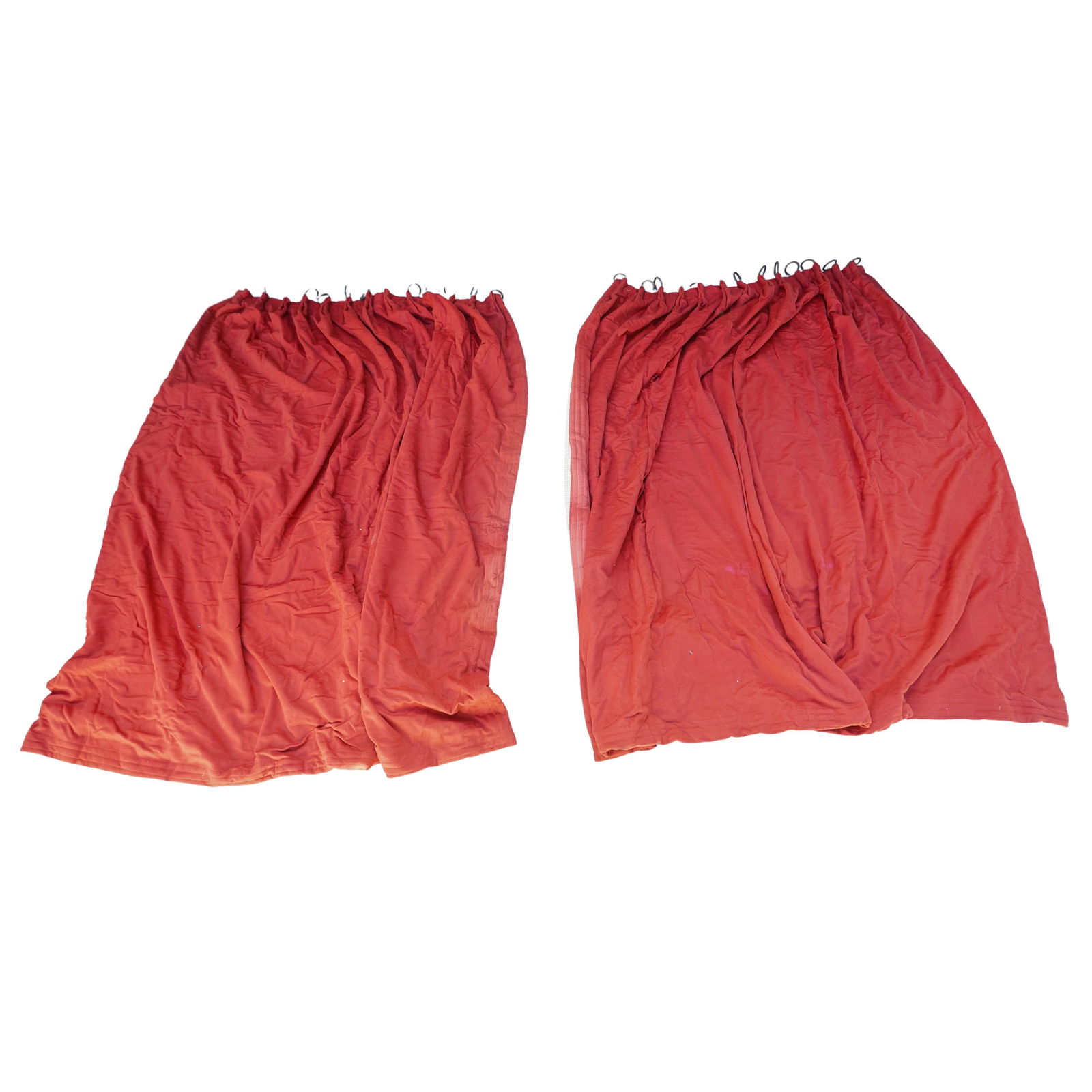 (2 Pc) Vintage Padded Winter Red Wool Curtains Pair Set (1 of 7)