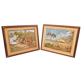 (2 Pc) Tomas L. Golding (20th Cent.) Oil On Panel Landscapes