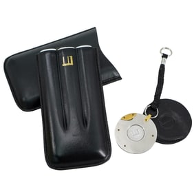 (2 Pc) Dunhill Leather Cigar Accessories