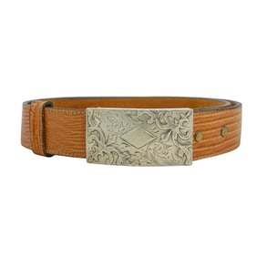 Mexican Cowhide & Sterling Silver Belt