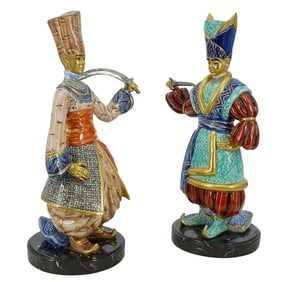 (2 Pc) Edoardo Tasca Capodimonte Italian Porcelain Figurines