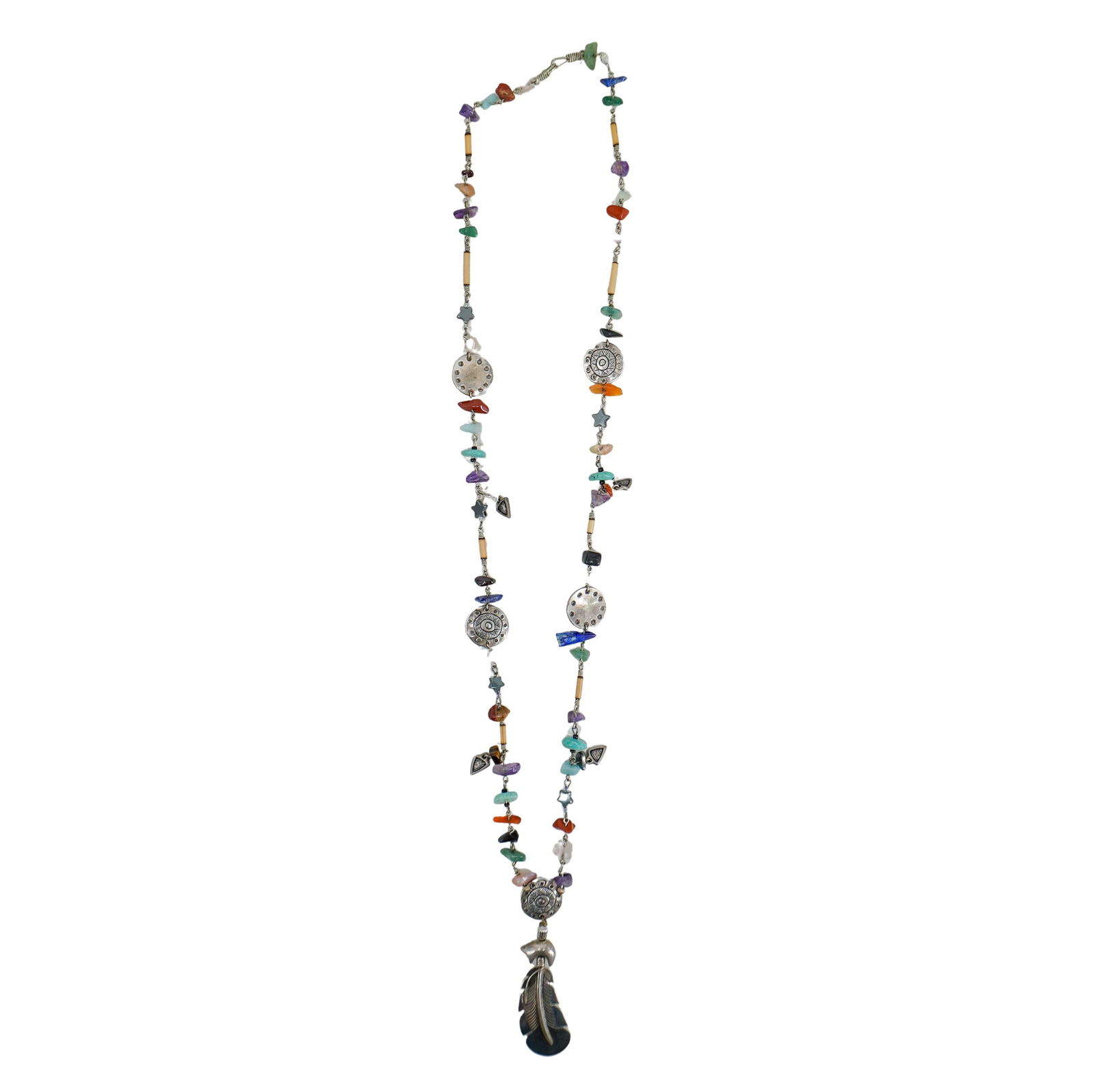 Ellie Yazzie Navajo Sterling Silver & Stone Necklace (1 of 7)