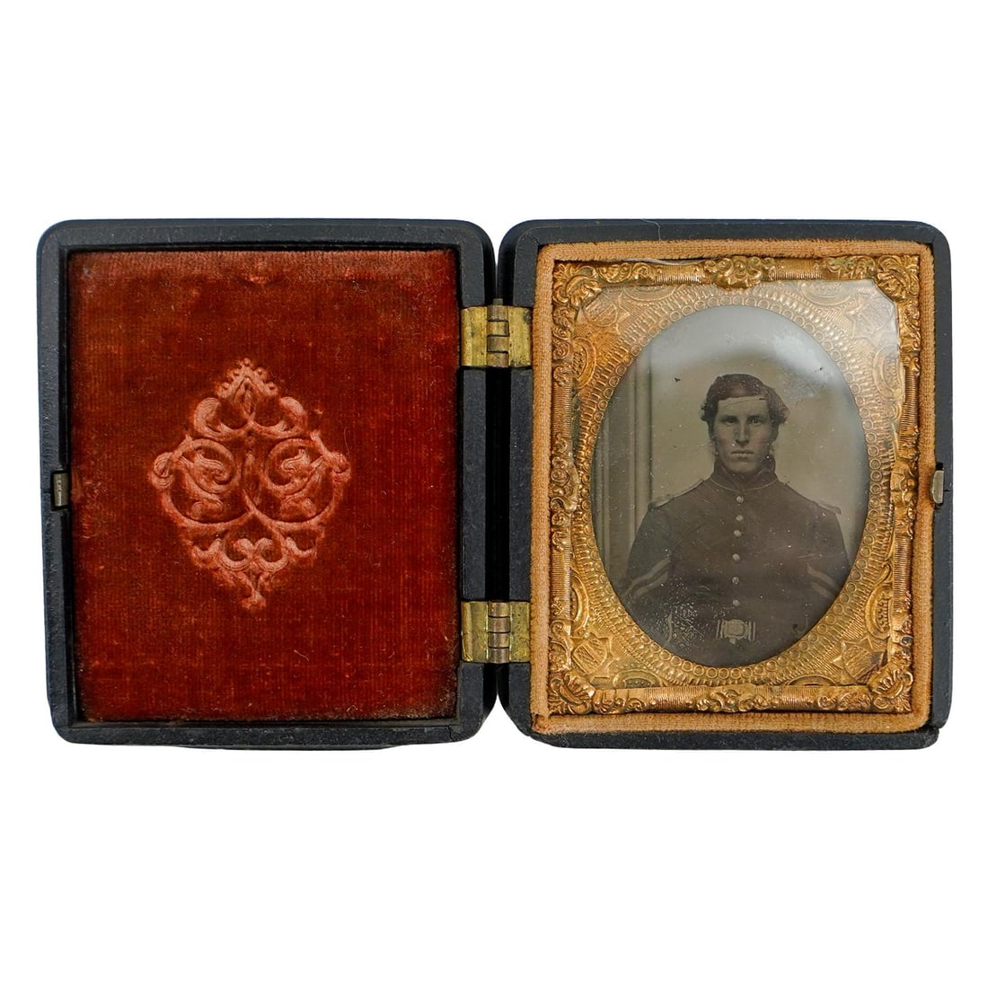 (2 Pc) Civil War Daguerreotypes & Gutta Percha Cases (1 of 11)