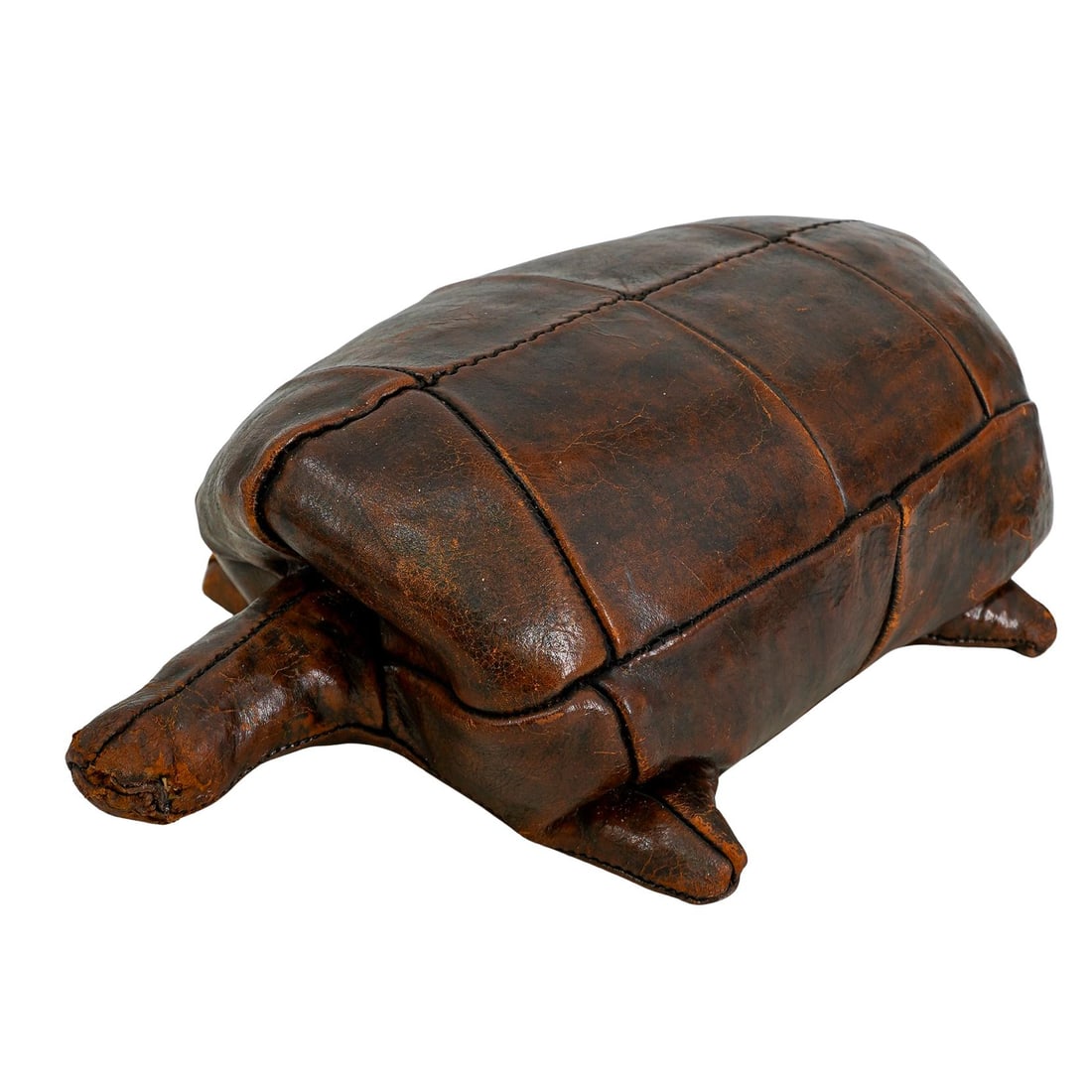 Vintage Abercrombie & Fitch Leather Turtle: DESCRIPTION: Vintage leather prop by Abercrombie & Fitch crafted as a turtle. CIRCA: 20th Century ORIGIN: USA DIMENSIONS: H: 7" W: 12.25" L: 23" CONDITION: Minor wear, most notably on head Unless othe