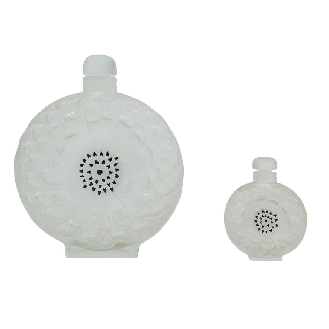 (2 Pc) Lalique "Dahlia" Crystal Perfume Bottles (1 of 6)