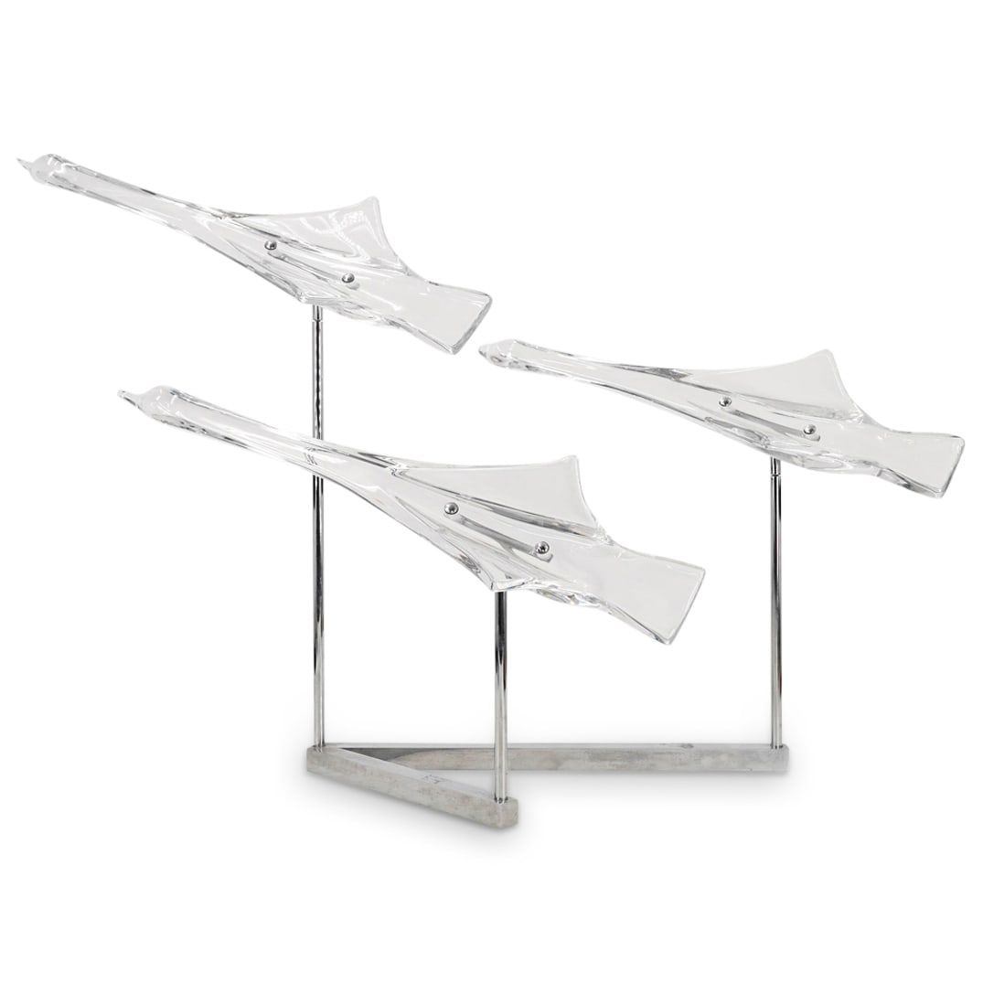 Daum Limited Edition Concordes Crystal & Metal Sculpture (1 of 8)