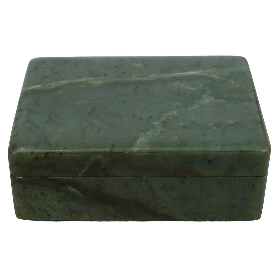Antique Chinese Spinach Jade Covered Box (1 of 5)