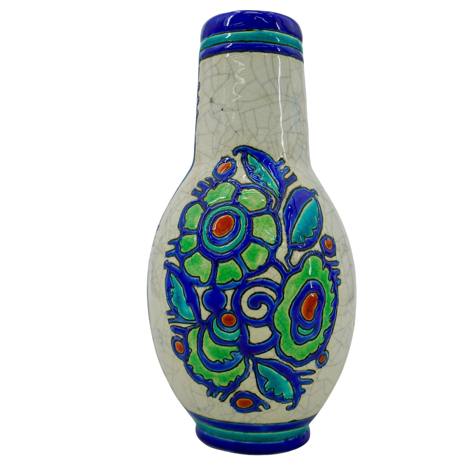 Charles Catteau for Boch Freres Floral Ceramic Vase (1 of 3)