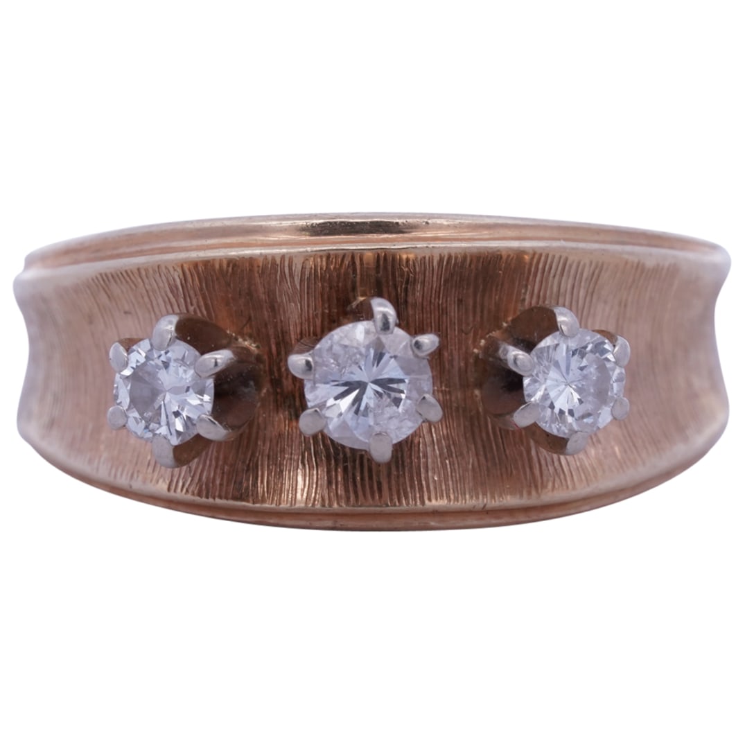 Signed 14k Gold and Diamond Ring (1 of 3)