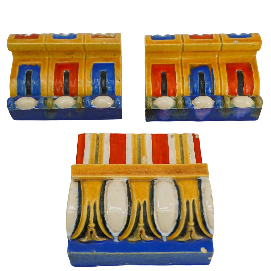 (3 Pc) Vintage Mosaic Tile Company Terra Cotta Supporting Tiles (1 of 9)