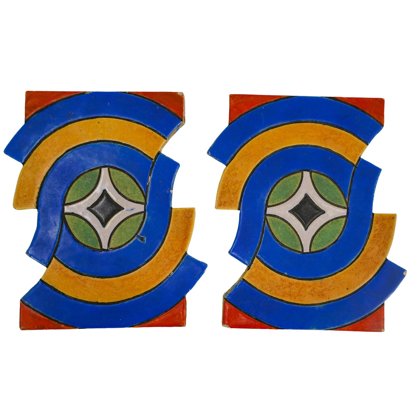 Pair Of Vintage Mosaic Tile Company Terra Cotta Tiles (1 of 5)