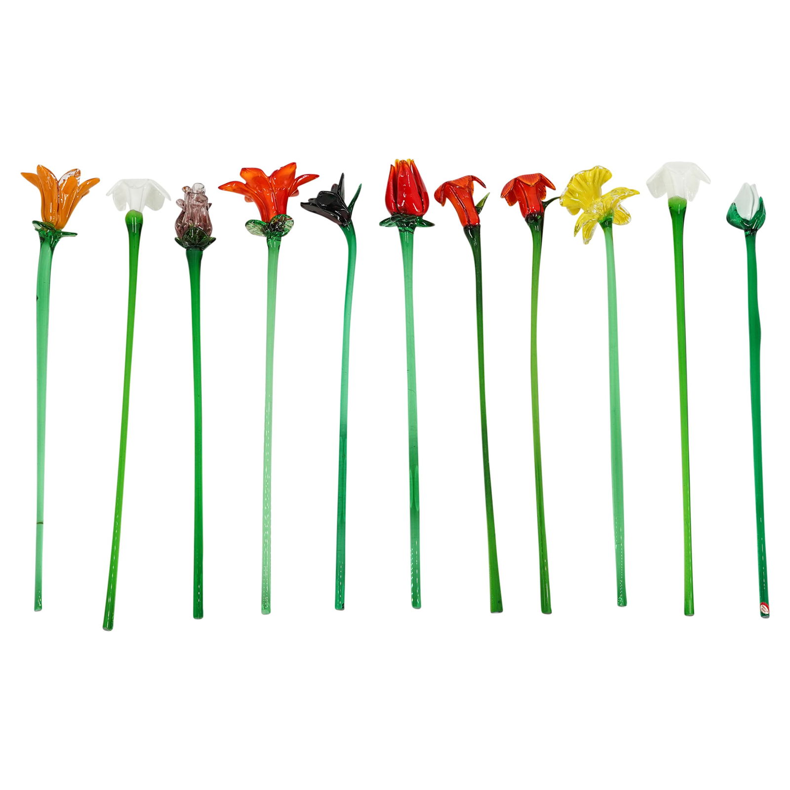 (11 Pc) Murano-Style Glass Flowers (1 of 10)
