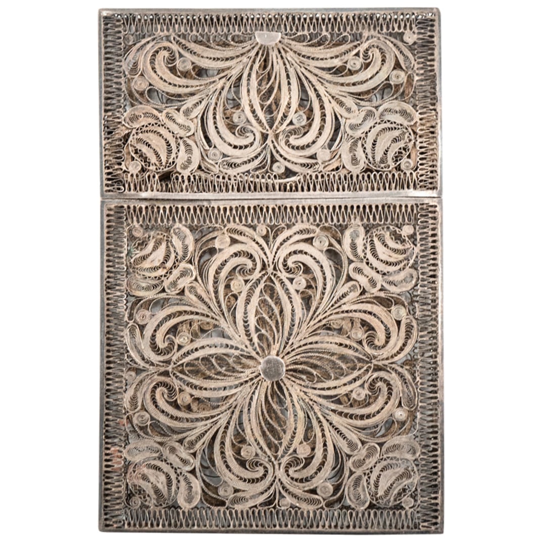 Antique Sterling Silver Filigree Calling Card Case (1 of 2)